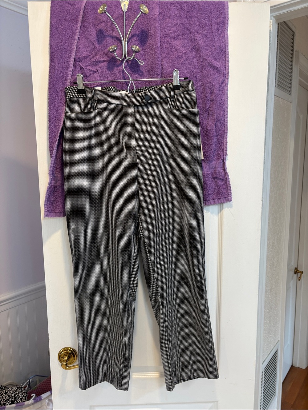 NWT Calvin Klein Houndstooth Straight-Leg Dress Pants